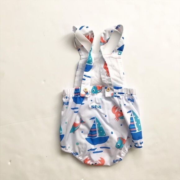 Patpat Sea print bubble romper EUC 12-18 months - Picture 5 of 5